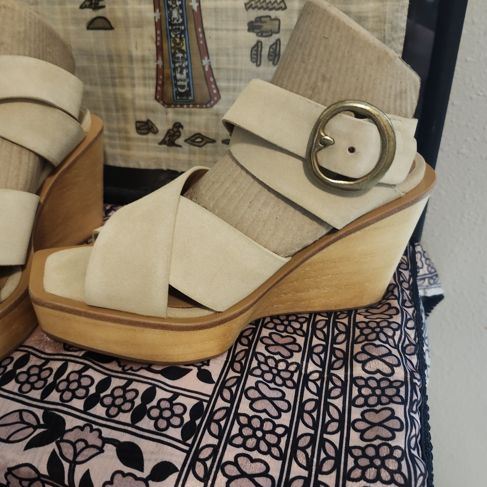 Rag &Bone Santiago Suede Criss Cross Wedge Sandal. NWOB - Picture 4 of 9